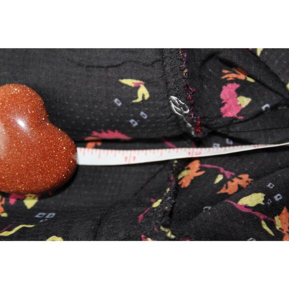 Free People Lady Lou embroidered peasant blouse floral bishop sleeve boho small - Picture 8 of 11